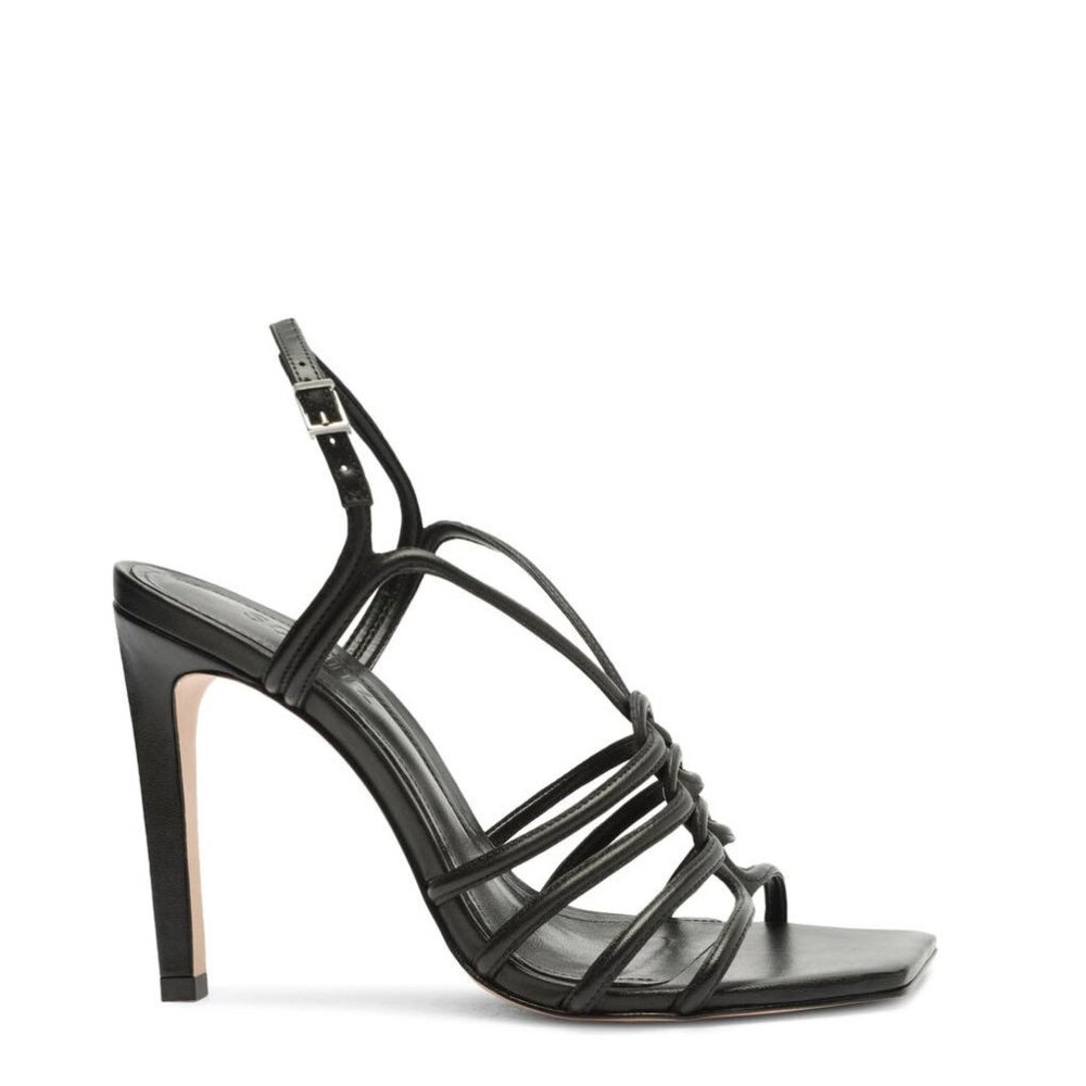 Bashwood Handmade Black Leather Heeled Sandals